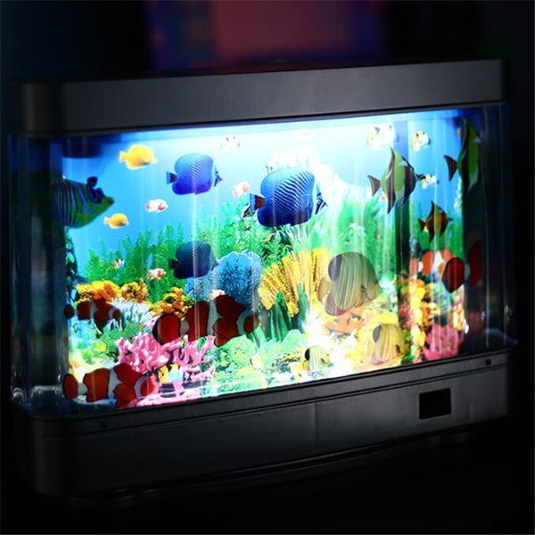 Artificial Tropical Fish Tank Lamps Aquarium Decorative Night Light Virtual Ocean Dynamic LED Table Lamp Cute Room Decor Gifts