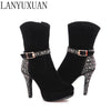 Big Size 33-41 for Women Sexy High Heels Goth  Warm Short Boots Autumn Winter Shoes Pointed Toe Platform Knight New Boots F315