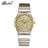 MISSFOX Weave Gold Watch Women Famous Brand Quartz Golden Clock Ladies Designer Watches Luxury Diamond Watch C Relogio Feminino