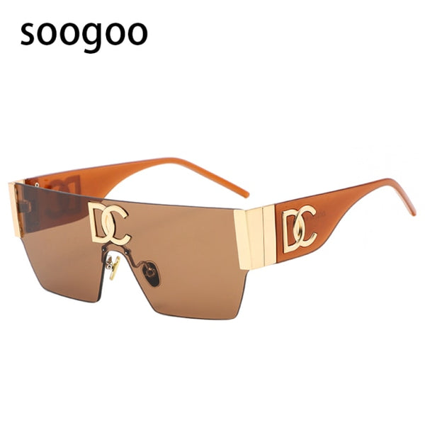 Vintage Square Rimless Sunglasses Women 2022 Fashion Luxury Brand Frameless Sun Glasses For Men OnePiece Eyeglasses Shades UV400