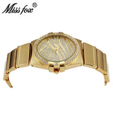 MISSFOX Weave Gold Watch Women Famous Brand Quartz Golden Clock Ladies Designer Watches Luxury Diamond Watch C Relogio Feminino